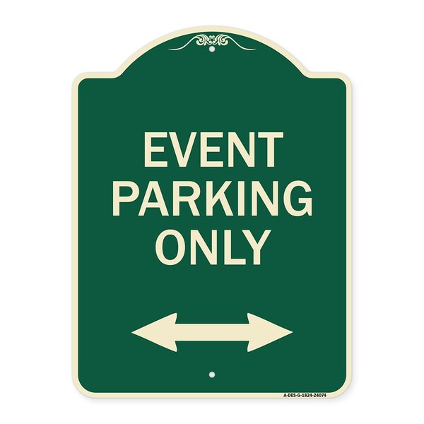 Signmission Event Parking W/ Bidirectional Arrow Heavy-Gauge Aluminum Sign, 24" x 18", G-1824-24074 A-DES-G-1824-24074 - main